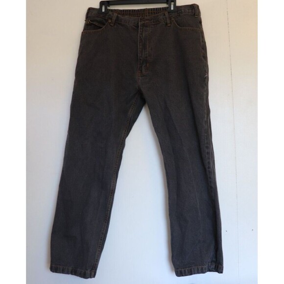 Vintage Duke Haband Jeans Mens 34x27 Dark Blue Denim Straight‎ Elastic Waist - Picture 1 of 8